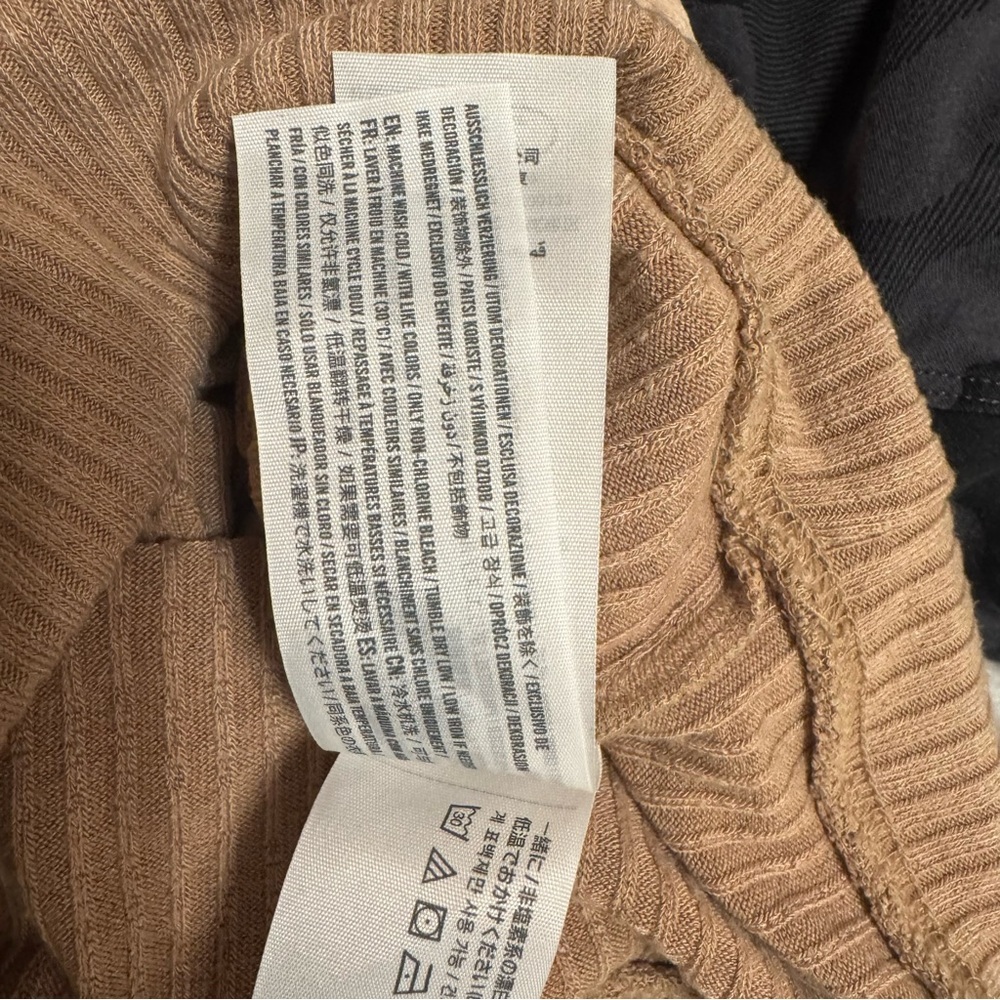 Abercrombie & Fitch Tan Ribbed Tie-Front Crop Top - Picture 5 of 5